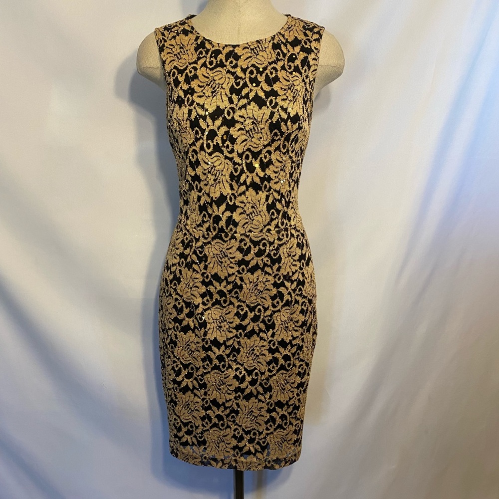 Lily & Lola gold and black dress